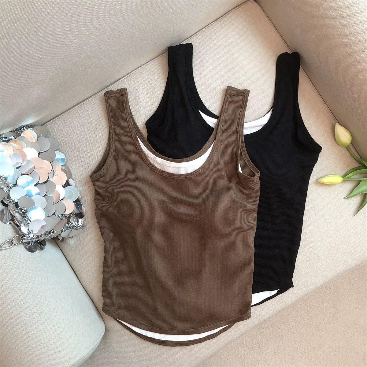 Mexico Dual Built-In Bra Tank Top